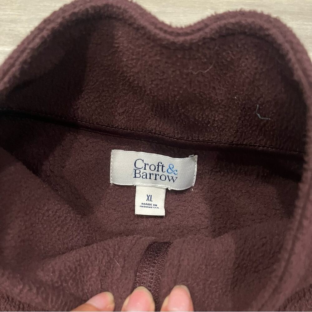 Croft & Barrow Chocolate Fleece Pullover - Picture 3 of 3